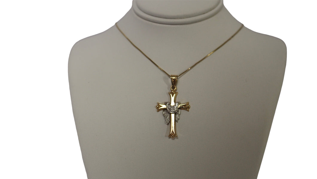 Two-tone Gold Cross Pendant