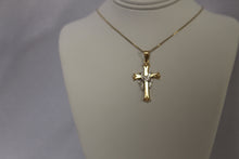 Load image into Gallery viewer, Two-tone Gold Cross Pendant
