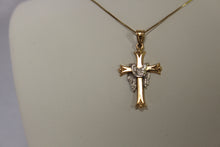 Load image into Gallery viewer, Two-tone Gold Cross Pendant
