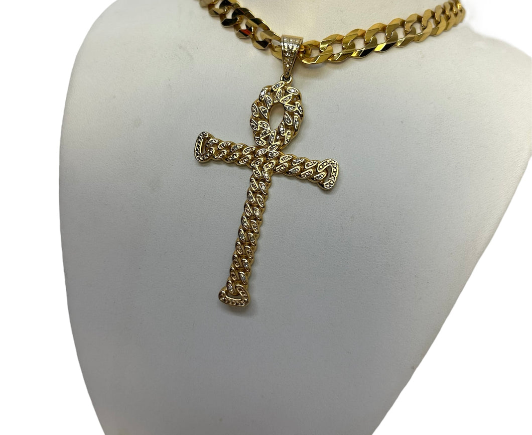 Cuban Link Diamond Cross